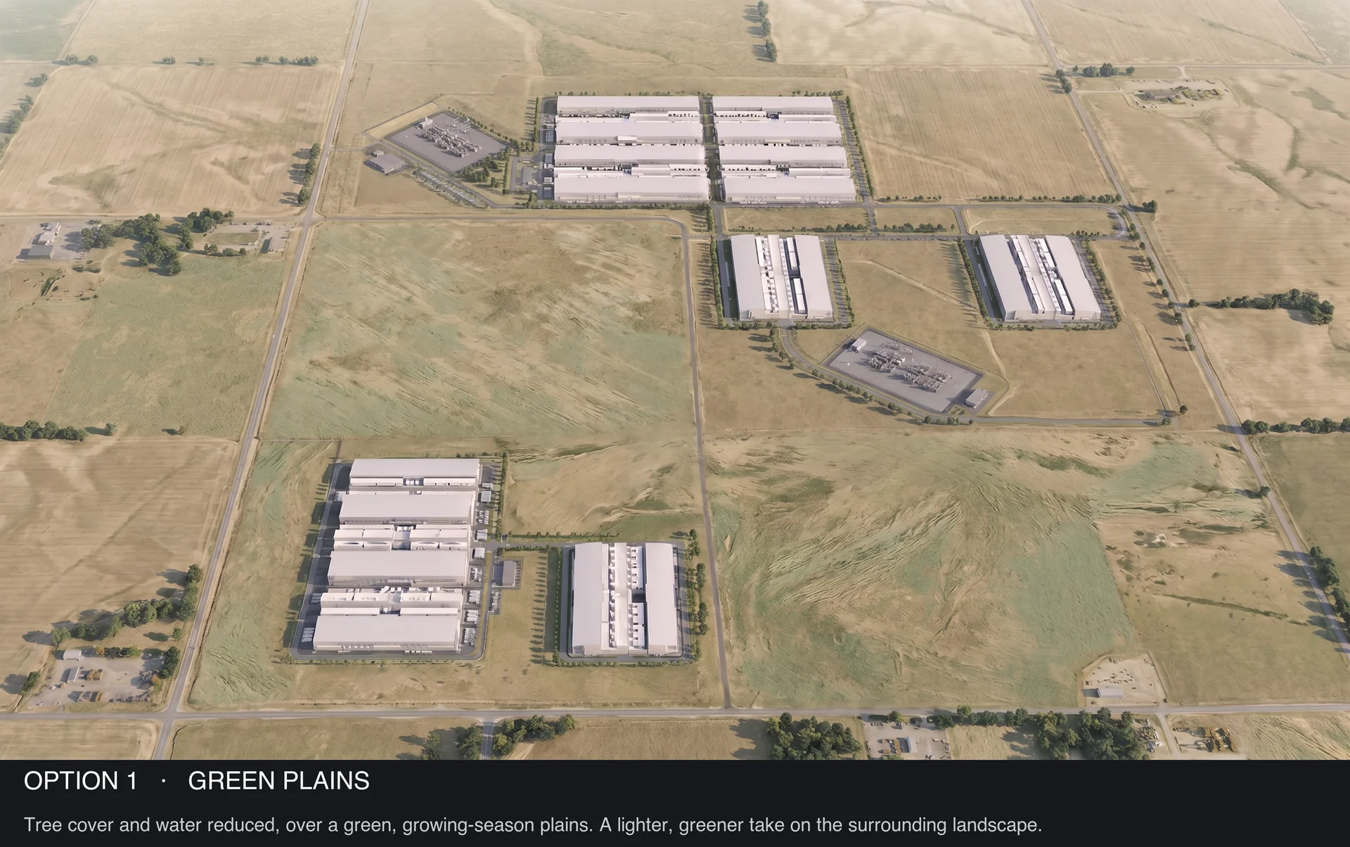 Piedmont site with a lush green plains landscape.