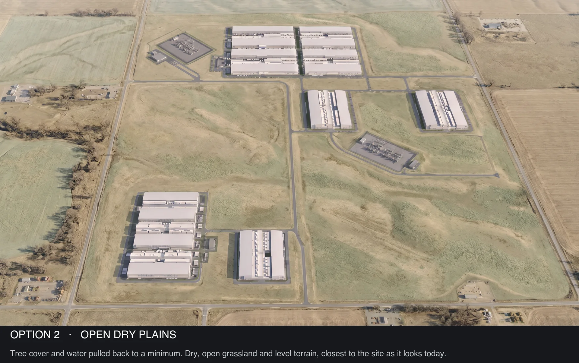 Piedmont site with an open, dry plains landscape.